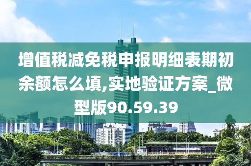 增值税减免税申报明细表期初余额怎么填,实地验证方案_微型版90.59.39