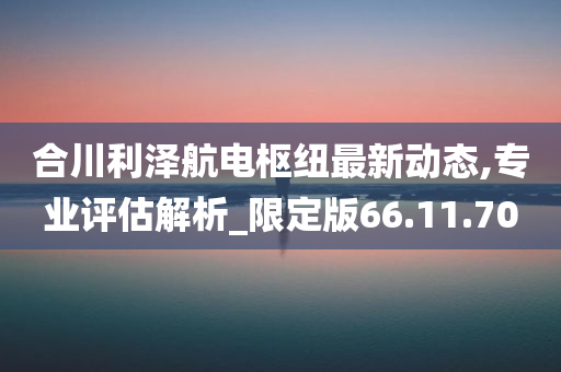 合川利泽航电枢纽最新动态,专业评估解析_限定版66.11.70