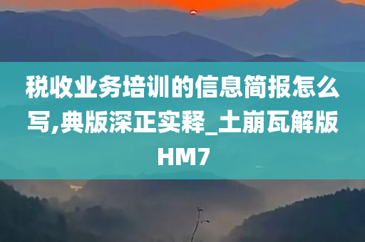 税收业务培训的信息简报怎么写,典版深正实释_土崩瓦解版HM7