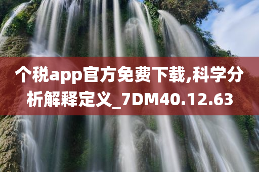 个税app官方免费下载,科学分析解释定义_7DM40.12.63