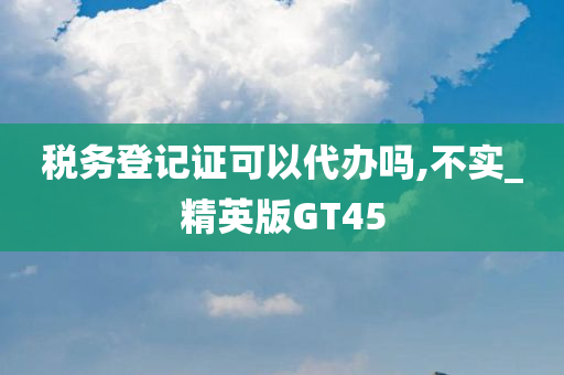 税务登记证可以代办吗,不实_精英版GT45