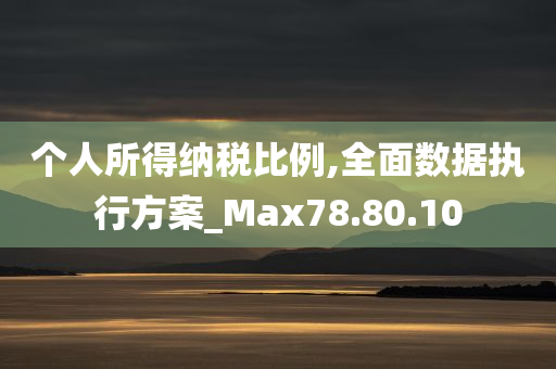 个人所得纳税比例,全面数据执行方案_Max78.80.10