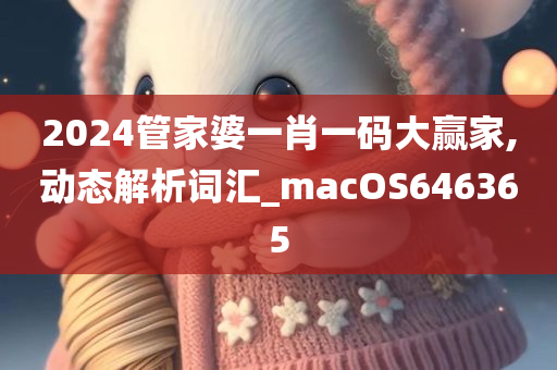 2024管家婆一肖一码大赢家,动态解析词汇_macOS646365