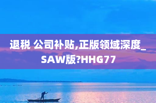 退税 公司补贴,正版领域深度_SAW版?HHG77