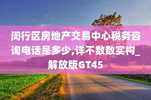 闵行区房地产交易中心税务咨询电话是多少,详不数数实构_解放版GT45