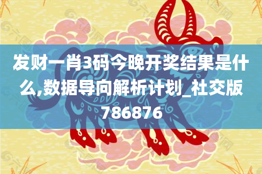 发财一肖3码今晚开奖结果是什么,数据导向解析计划_社交版786876