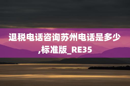 退税电话咨询苏州电话是多少,标准版_RE35