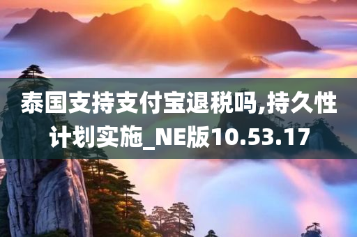 泰国支持支付宝退税吗,持久性计划实施_NE版10.53.17