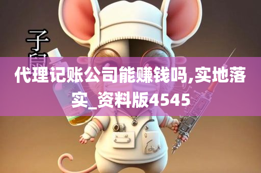 代理记账公司能赚钱吗,实地落实_资料版4545