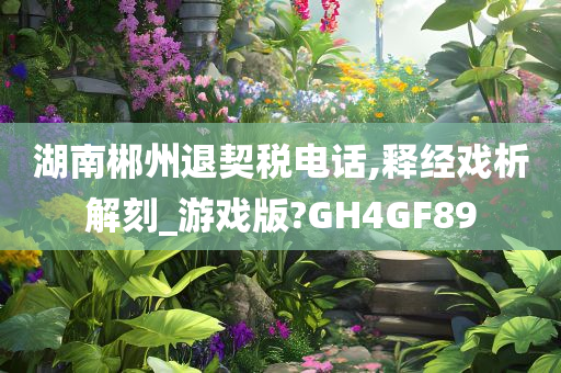 湖南郴州退契税电话,释经戏析解刻_游戏版?GH4GF89