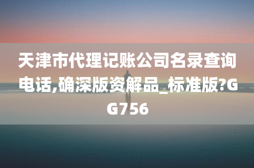 天津市代理记账公司名录查询电话,确深版资解品_标准版?GG756