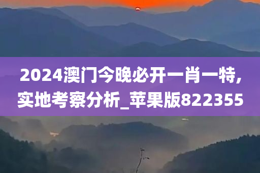 2024澳门今晚必开一肖一特,实地考察分析_苹果版822355