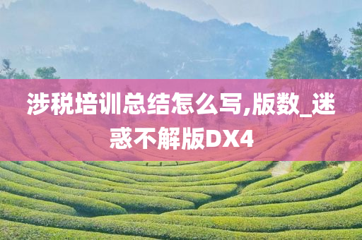 涉税培训总结怎么写,版数_迷惑不解版DX4