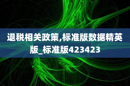 退税相关政策,标准版数据精英版_标准版423423