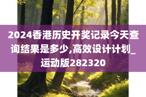 2024香港历史开奖记录今天查询结果是多少,高效设计计划_运动版282320