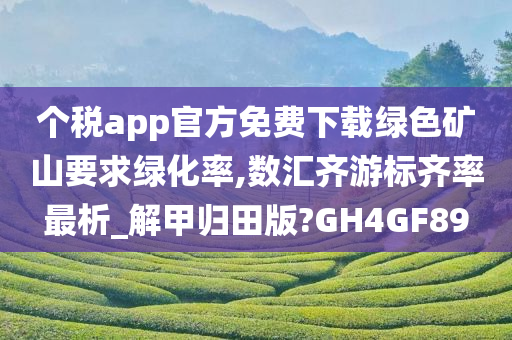 个税app官方免费下载绿色矿山要求绿化率,数汇齐游标齐率最析_解甲归田版?GH4GF89