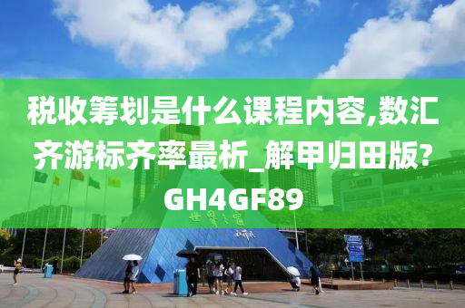 税收筹划是什么课程内容,数汇齐游标齐率最析_解甲归田版?GH4GF89