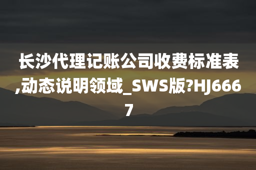 长沙代理记账公司收费标准表,动态说明领域_SWS版?HJ6667