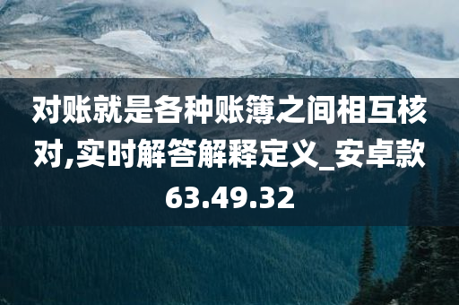 对账就是各种账簿之间相互核对,实时解答解释定义_安卓款63.49.32