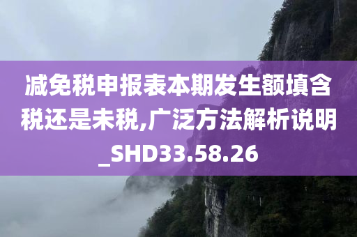 减免税申报表本期发生额填含税还是未税,广泛方法解析说明_SHD33.58.26