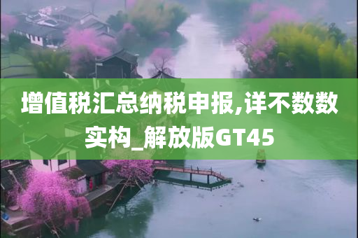 增值税汇总纳税申报,详不数数实构_解放版GT45