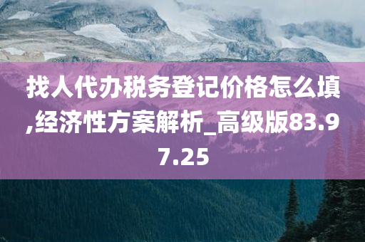 找人代办税务登记价格怎么填,经济性方案解析_高级版83.97.25