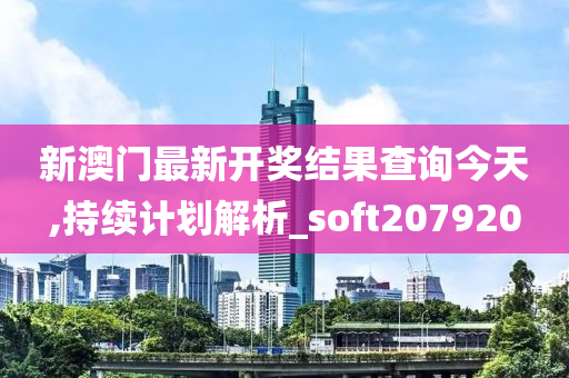 新澳门最新开奖结果查询今天,持续计划解析_soft207920