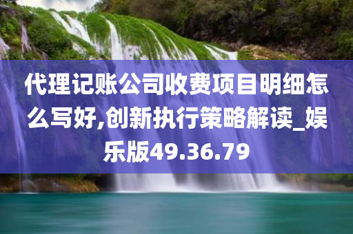 代理记账公司收费项目明细怎么写好,创新执行策略解读_娱乐版49.36.79