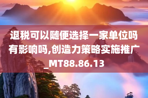 退税可以随便选择一家单位吗有影响吗,创造力策略实施推广_MT88.86.13