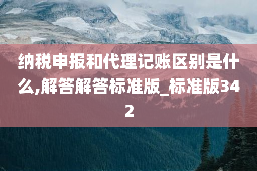 纳税申报和代理记账区别是什么,解答解答标准版_标准版342