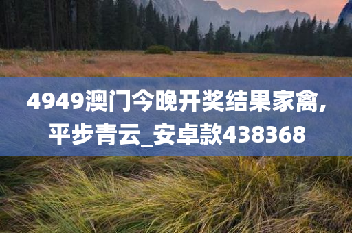 4949澳门今晚开奖结果家禽,平步青云_安卓款438368