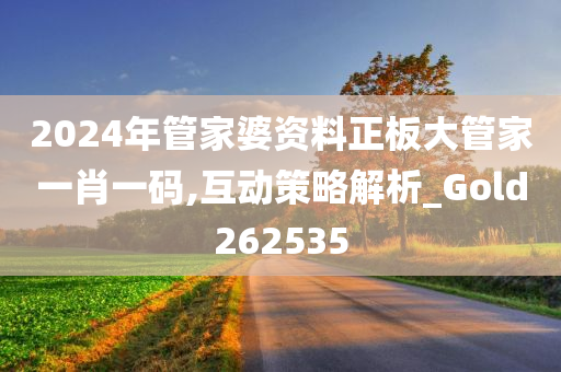 2024年管家婆资料正板大管家一肖一码,互动策略解析_Gold262535