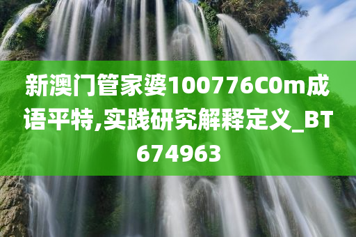 新澳门管家婆100776C0m成语平特,实践研究解释定义_BT674963