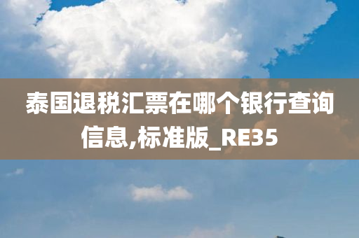 泰国退税汇票在哪个银行查询信息,标准版_RE35