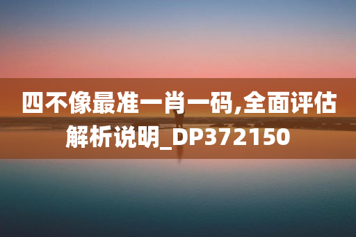 四不像最准一肖一码,全面评估解析说明_DP372150