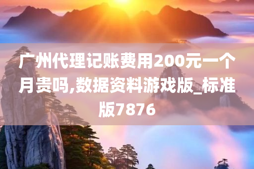 广州代理记账费用200元一个月贵吗,数据资料游戏版_标准版7876