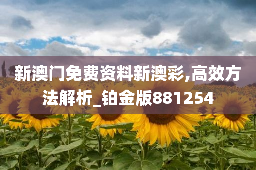 新澳门免费资料新澳彩,高效方法解析_铂金版881254