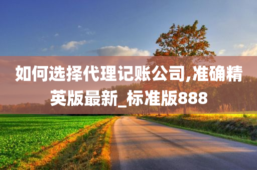 如何选择代理记账公司,准确精英版最新_标准版888