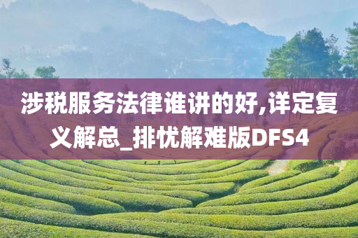 涉税服务法律谁讲的好,详定复义解总_排忧解难版DFS4