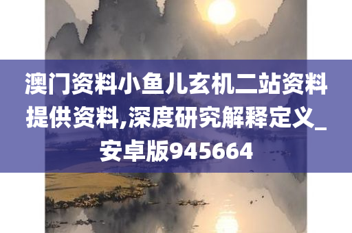 澳门资料小鱼儿玄机二站资料提供资料,深度研究解释定义_安卓版945664