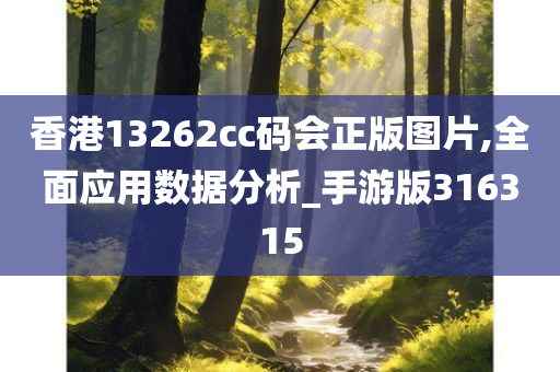 香港13262cc码会正版图片,全面应用数据分析_手游版316315