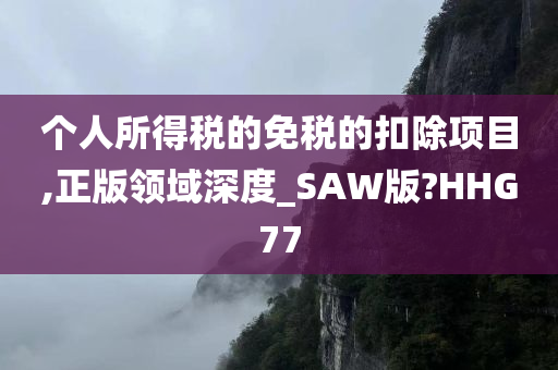 个人所得税的免税的扣除项目,正版领域深度_SAW版?HHG77