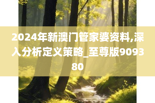 2024年新澳门管家婆资料,深入分析定义策略_至尊版909380