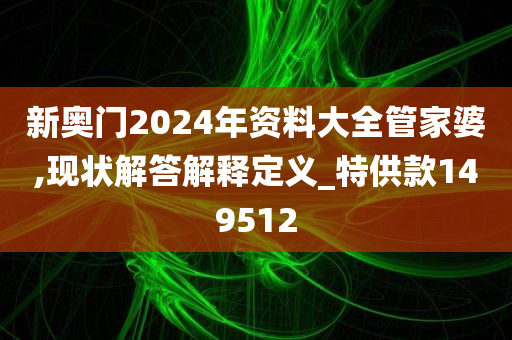 新奥门2024年资料大全管家婆,现状解答解释定义_特供款149512