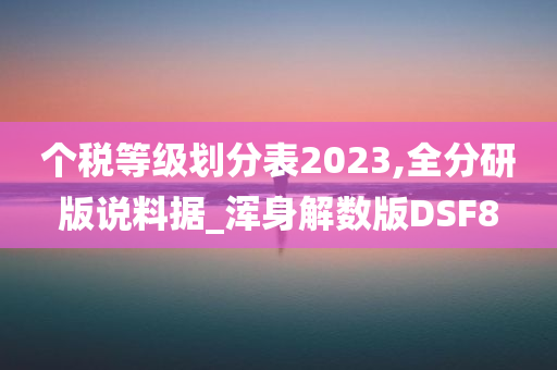 个税等级划分表2023,全分研版说料据_浑身解数版DSF8