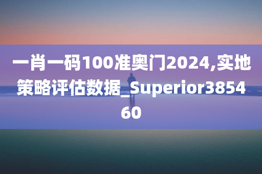 一肖一码100准奥门2024,实地策略评估数据_Superior385460