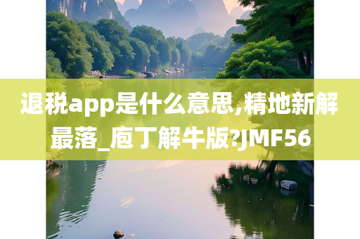 退税app是什么意思,精地新解最落_庖丁解牛版?JMF56