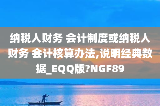 纳税人财务 会计制度或纳税人财务 会计核算办法,说明经典数据_EQQ版?NGF89