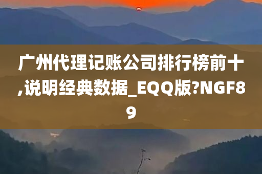 广州代理记账公司排行榜前十,说明经典数据_EQQ版?NGF89