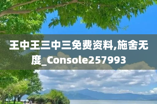 王中王三中三免费资料,施舍无度_Console257993